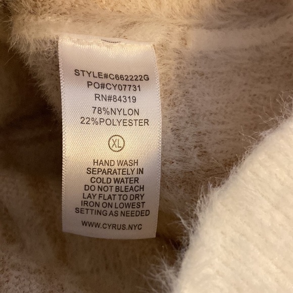 Cyrus Jacquard Mink Pullover Sweater Hamilton Windowpane Beige Tan XL Soft NEW - Picture 10 of 11